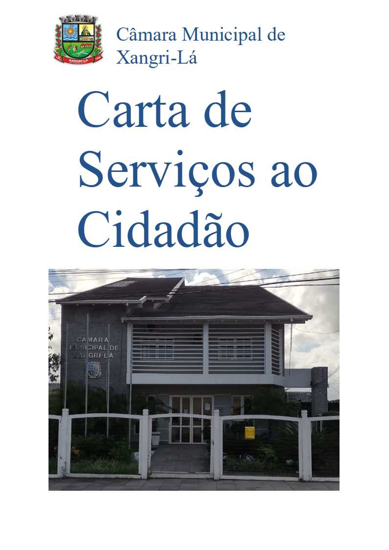Capa da Carta de Serviços de 2021.